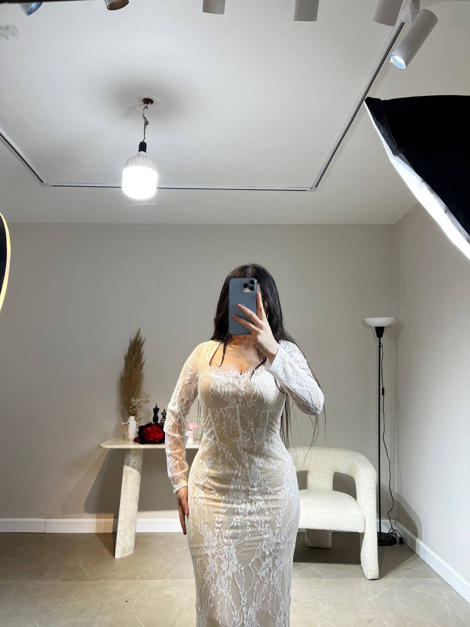 Robe dentelle blanc