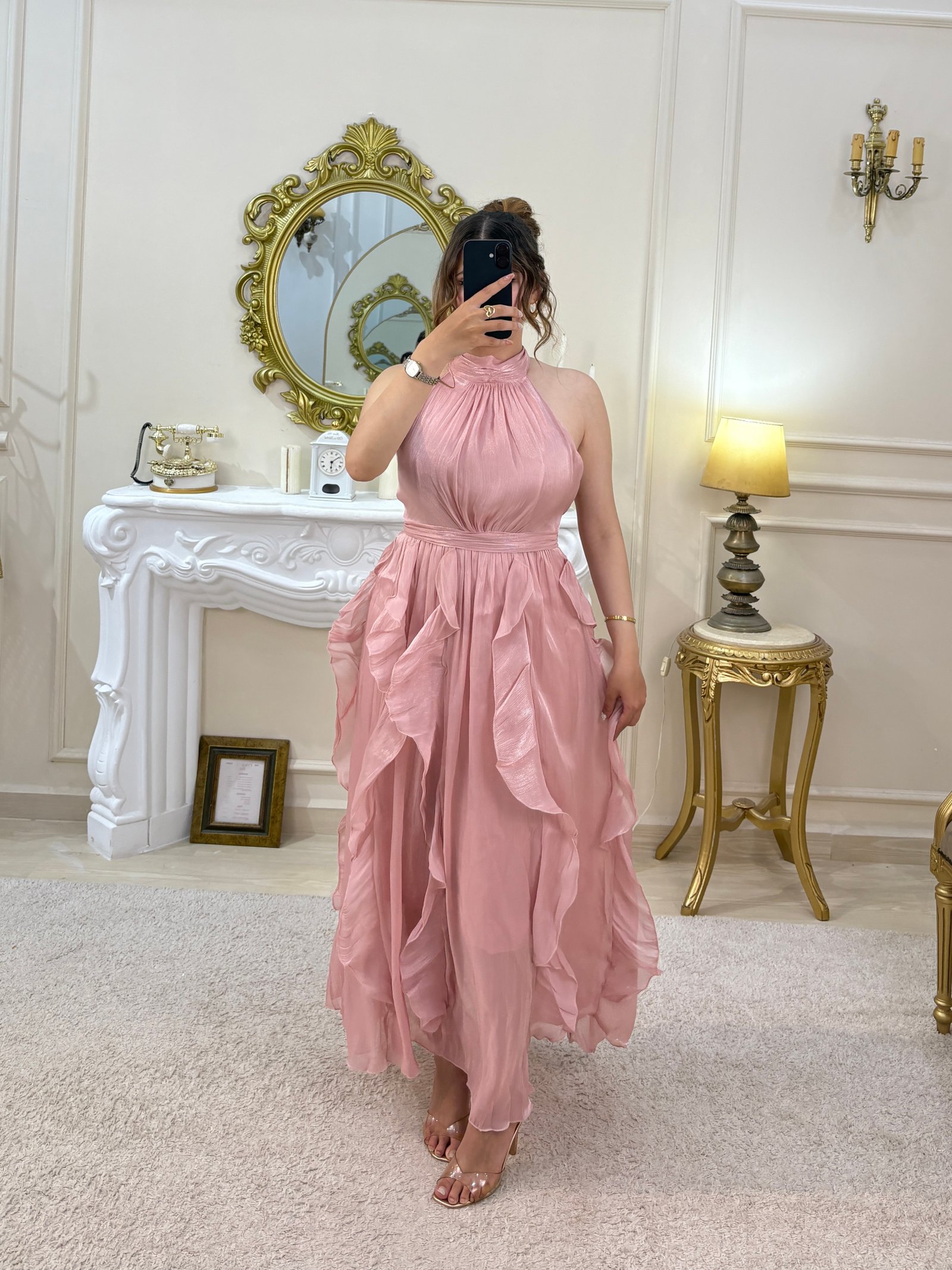 Robe orgonza rose